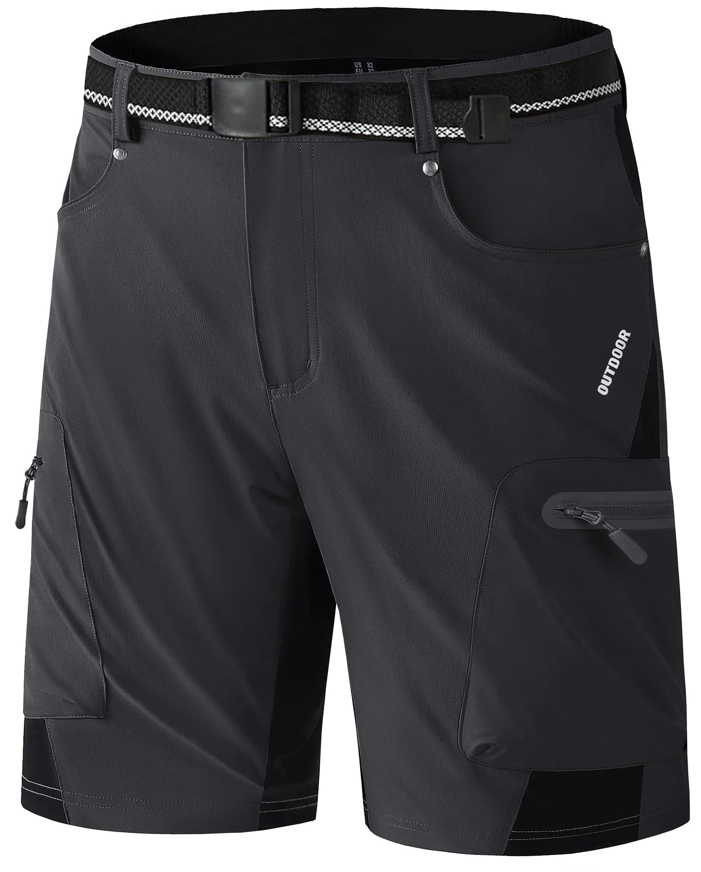 KEFITEVD Mens Hiking Cargo Shorts Quick Dry Outdoor Travel Shorts Lightweight Summer Casual Fishing Golf Work Shorts with Pockets Black