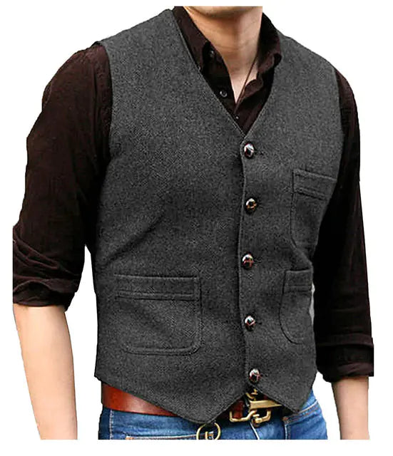 Men's Organic Cotton Wool Vest for Four Seasons Weddings