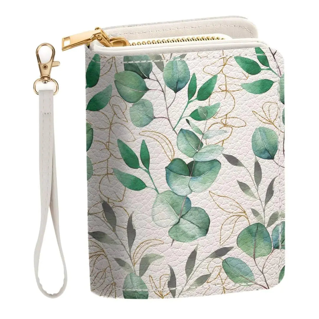 Roacap RFID Wallet Women Small Slim Credit Card Wallet for Women PU Leather Bifold Cash Wallet with ID Window Wrist Strap