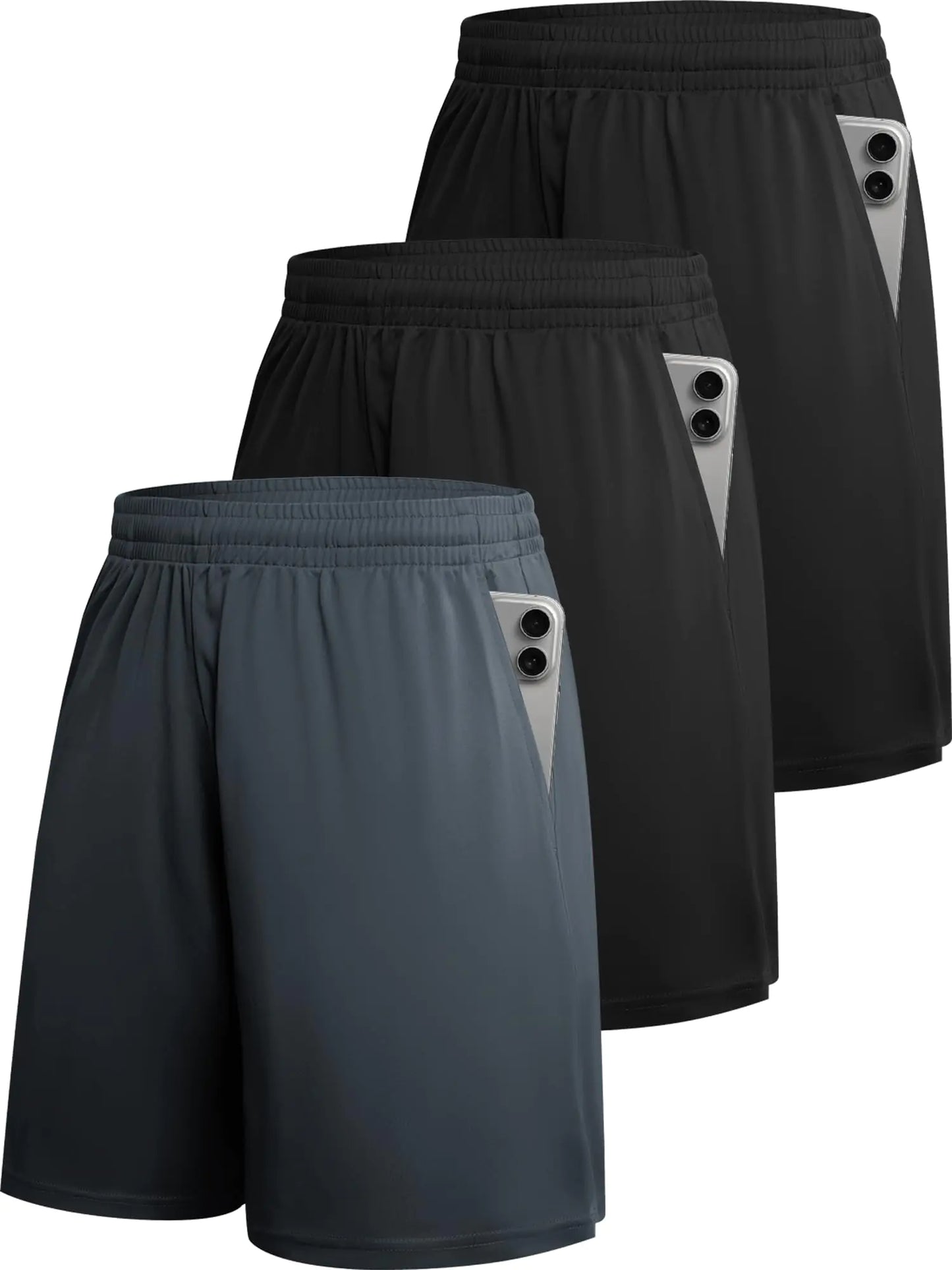 KCVENN Men Athletic Shorts Inseam 7" Basketball Gym Running Shorts with Pockets and Elastic Waistband Quick Dry