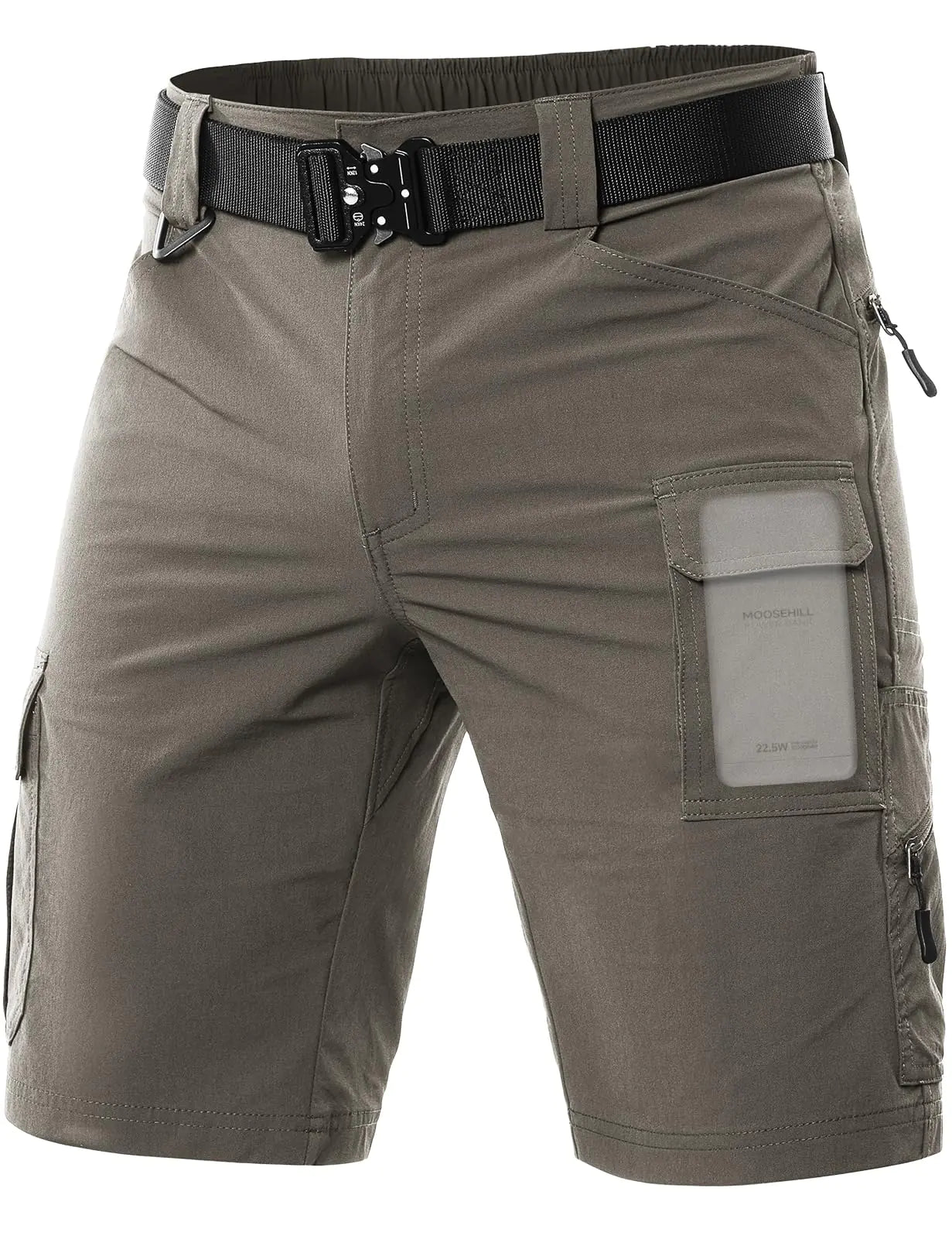 Moosehill Mens Hiking Cargo Shorts Quick Dry Work Shorts for Men Casual Tactical with 7 Pockets Waterproof No Belt