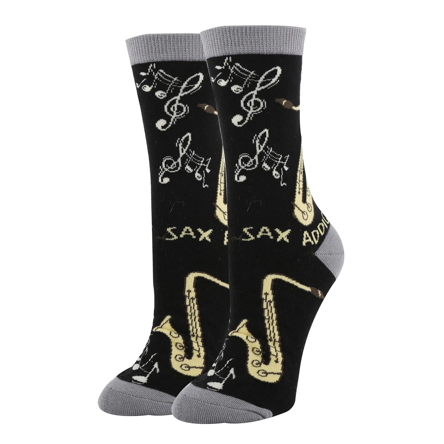 ooohyeah Women’s Funny Saying Parks Crew Socks Crazy Novelty Dress Socks Sax Addict