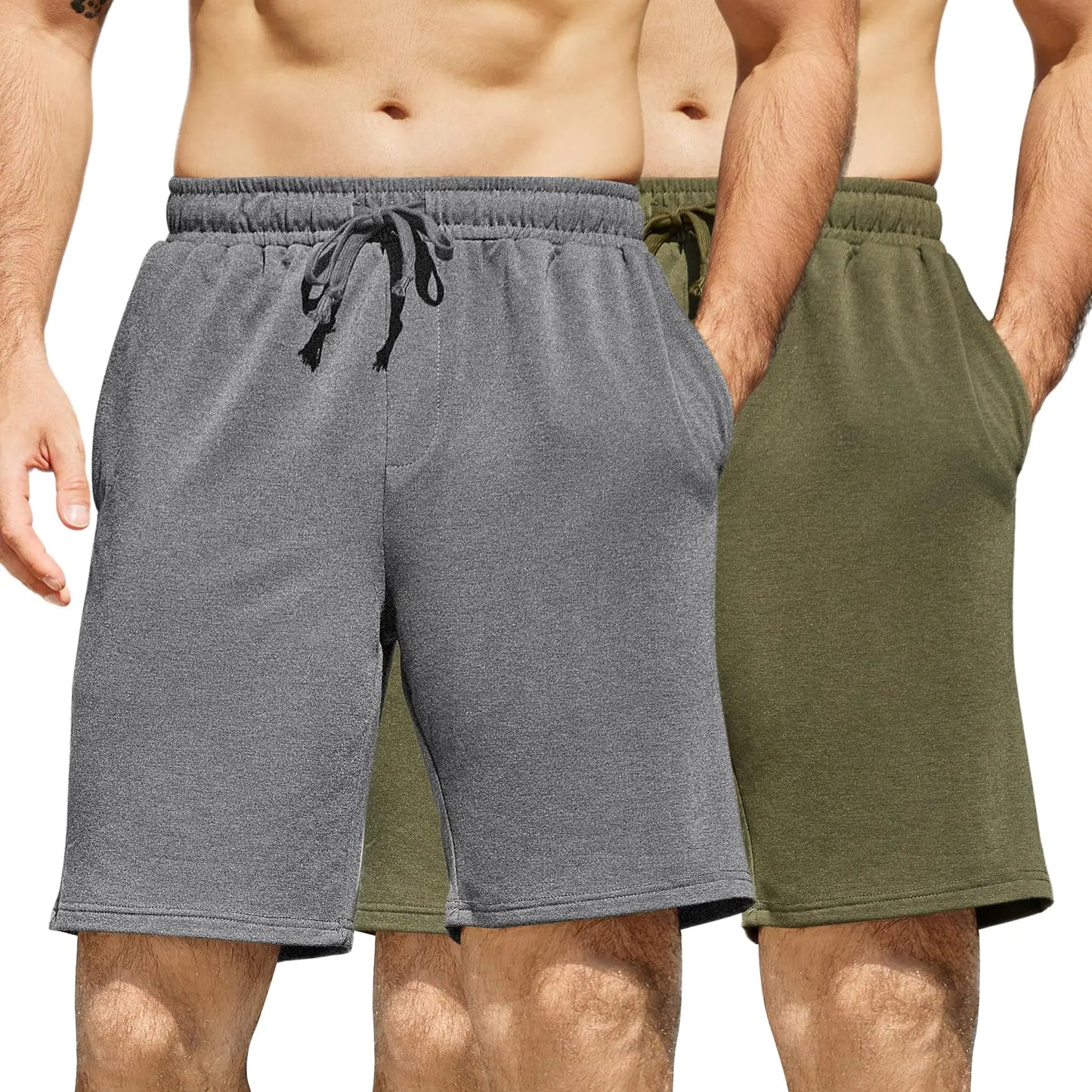COOFANDY Mens Sweat Shorts 7 Inch Athletic Workout Shorts 2 Pack Casual Lounge Joggers Short Pants with Pockets