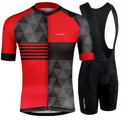 Short-Sleeve Bib Shorts Cycling Suit Set