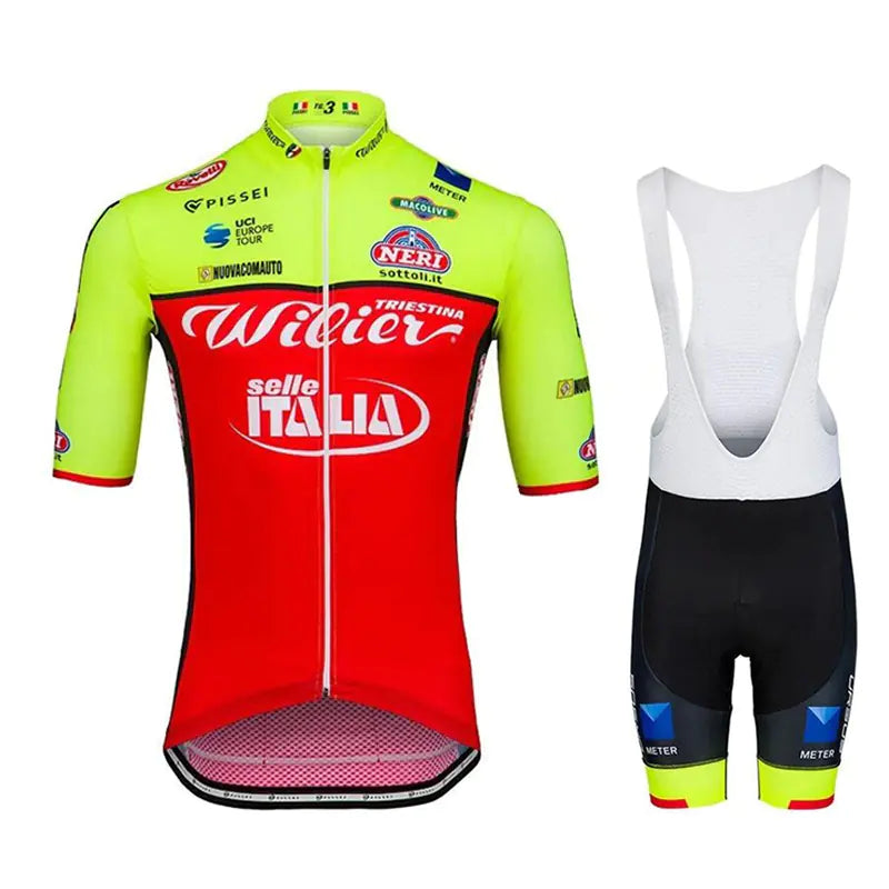 Short-Sleeved Cycling Jersey and Bib Suit Set