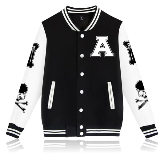 babyhealthy Mens Varsity Jacket Letter Print Causal Slim Fit Baseball Bomber Jacket Button Down letterman jacket