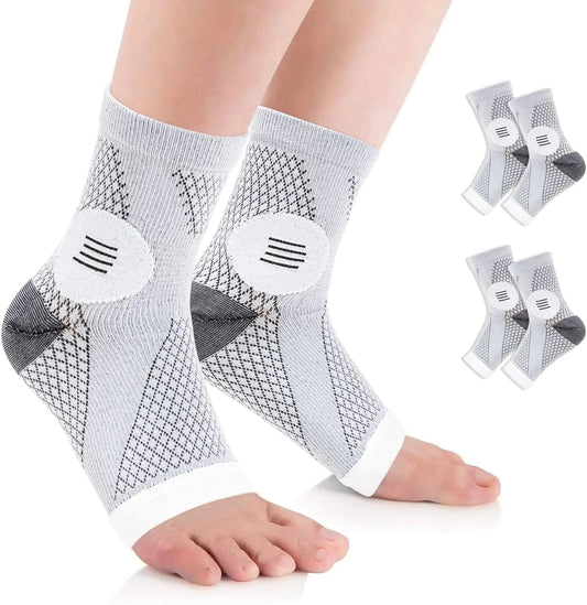 2 Pair Neuropathy Socks for Women Men Plantar Fasciitis Sock Neuropathy Pain Relief Socks for Feet Ankle Compression Socks for Neuropathy Pain Ankle Brace for Sprained Ankle (M)