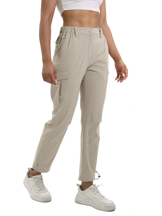 NATUVENIX Hiking Pants Women Lightweight Cargo Pants for Women Quick Dry Travel Pants Women Stretchy Womens Casual Pants Khaki