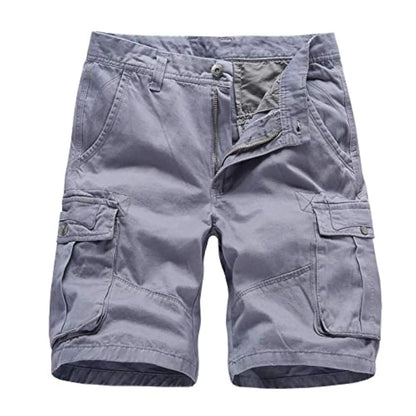 KITKI Mens Cargo Shorts Multi-Pockets Elastic Casual Cotton Waist Camo Shorts