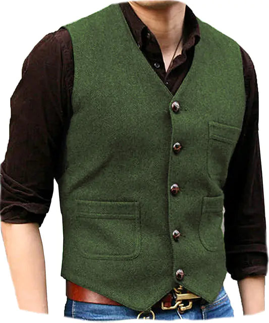Men's Organic Cotton Wool Vest for Four Seasons Weddings