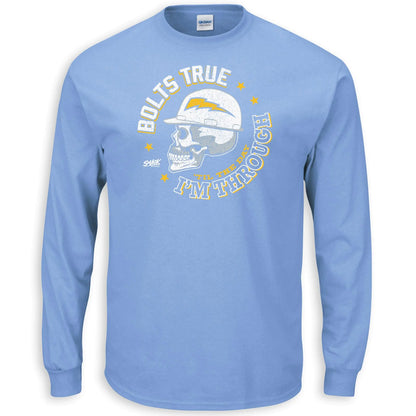 Smack Apparel Skull Long Sleeve T-Shirt for Los Angeles Football Fans (SM-5XL) (Carolina Blue Long Sleeve 4X-Large)