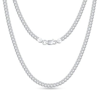 Silver Chain Silver Chain for Men - 20 Inch Silver Necklace Men Cuban Link Chain for Men 3mm Sterling Silver Chain for Men Mens Silver Chain Solid Mens Silver Necklace for Mens Jewelry Mens Gifts