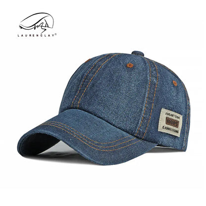 Men's Fashionable Washed Denim Baseball Cap for All Seasons