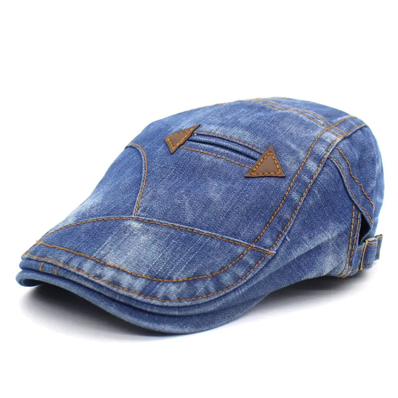 Washed Denim Baseball Cap & Fashion Beret Hat