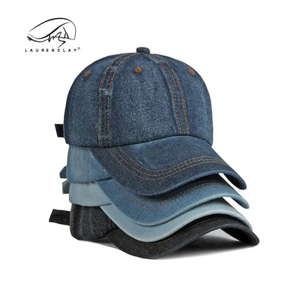 Men's Fashionable Washed Denim Baseball Cap for All Seasons