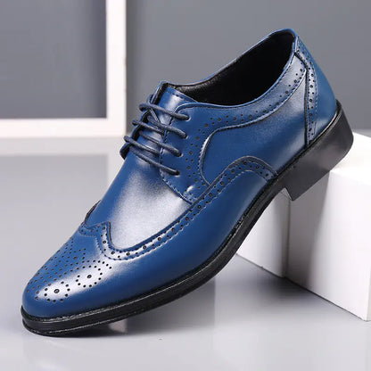 New Spring Men's Business Brogue Shoes - Breathable Style