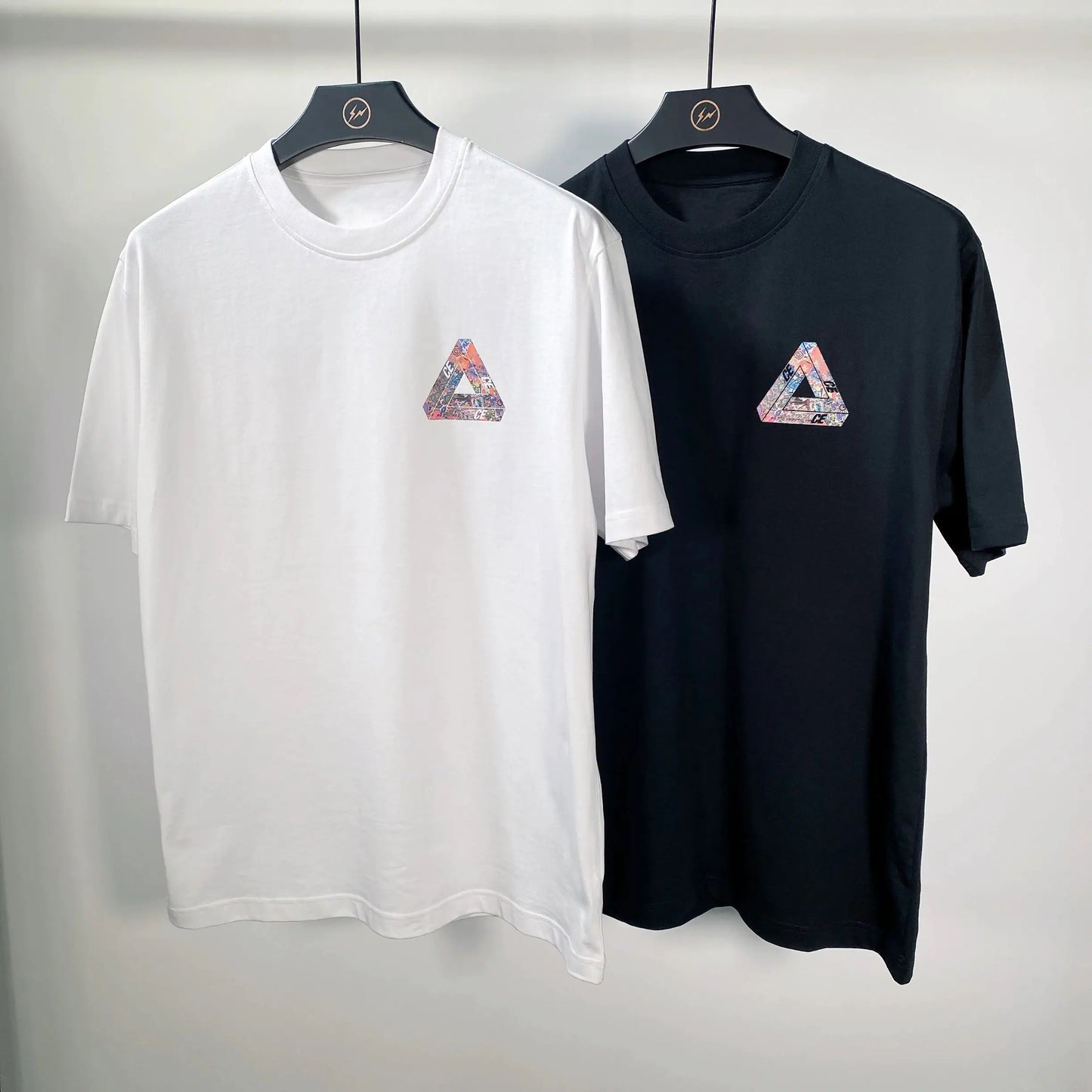 Funny Triangle Print Crew Neck Cotton T-shirt for Women