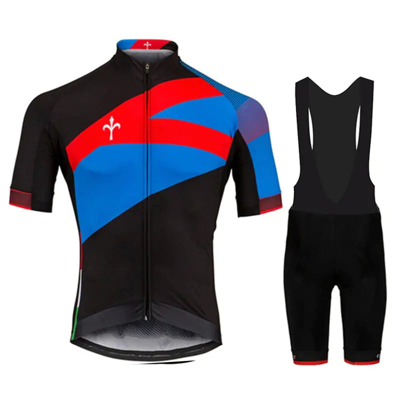 Short-Sleeved Cycling Jersey and Bib Suit Set
