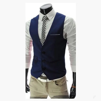 Men's Slim Fit Business Casual Cotton Polyester Vest