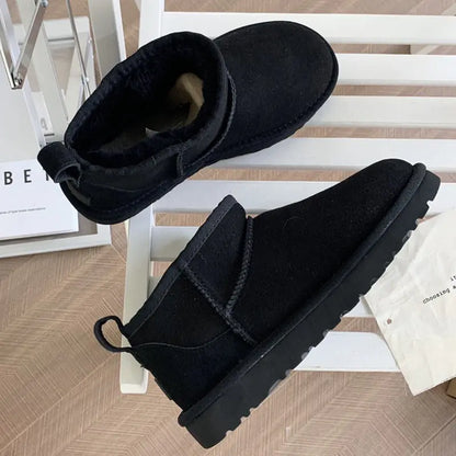 Women's Thick-soled Winter Boots - Warm Short Ankle Shoes