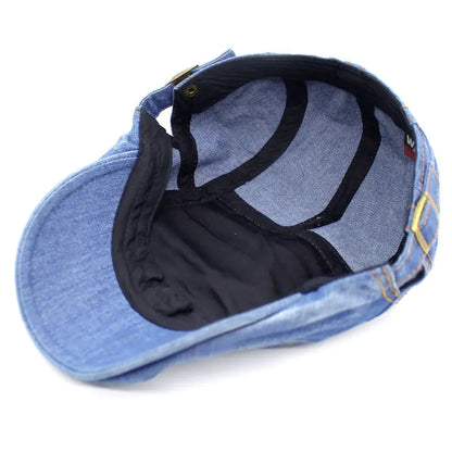 Washed Denim Baseball Cap & Fashion Beret Hat