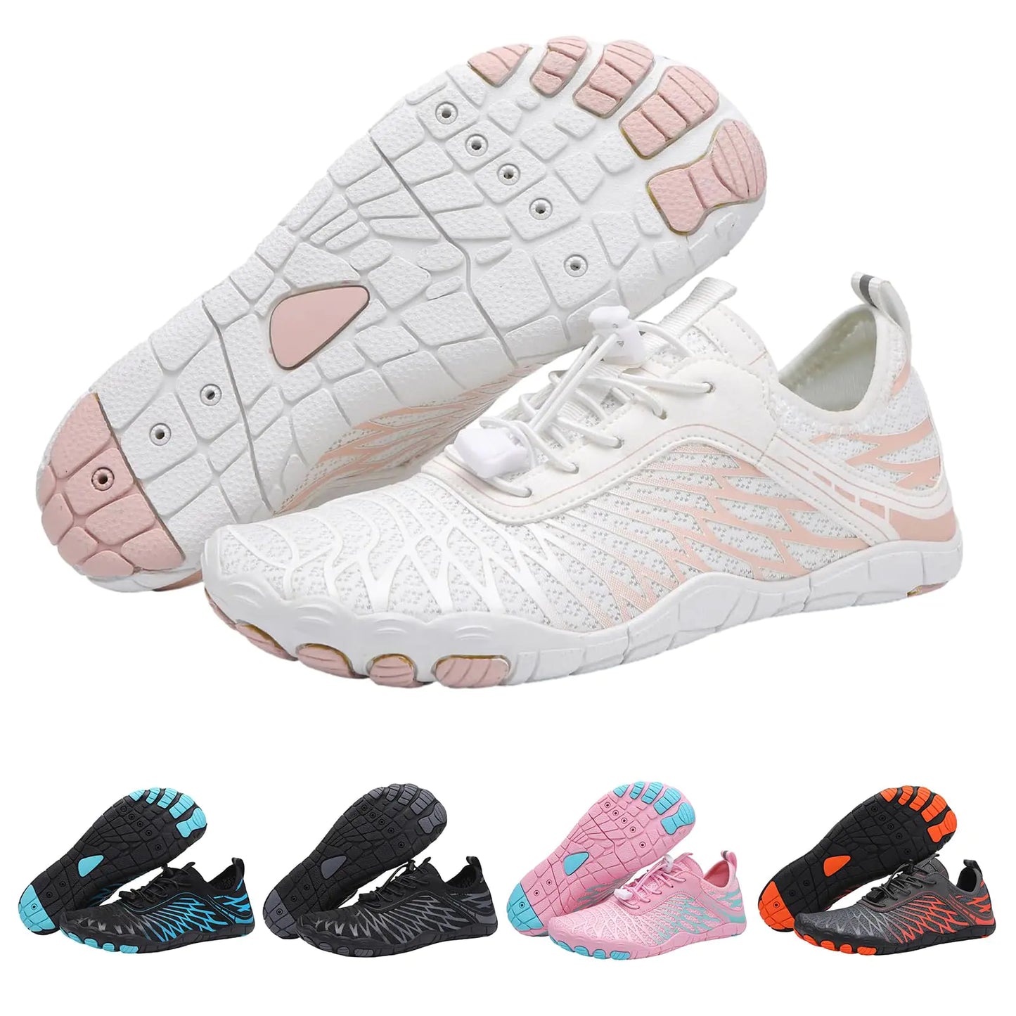 Womens Hike Footwear Barefoot Pro Barefoot Shoes Quick-Dry Non-Slip Water Shoes for Women Men Sport Athletic Running Sneakers Walking Shoes for Pool Beach Surf Water Park Yoga White
