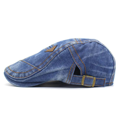 Washed Denim Baseball Cap & Fashion Beret Hat