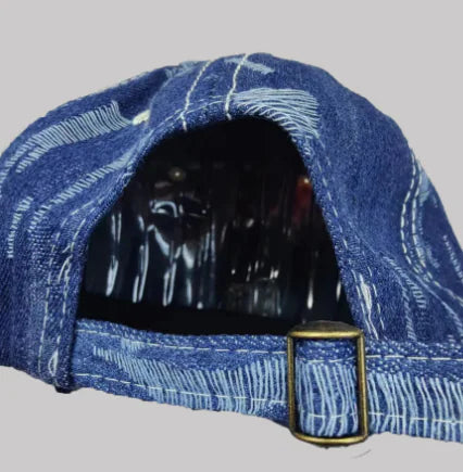 Curved Brim Baseball Cap with Color Block Design