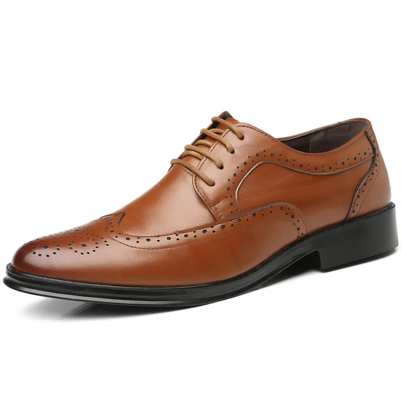 New Spring Men's Business Brogue Shoes - Breathable Style