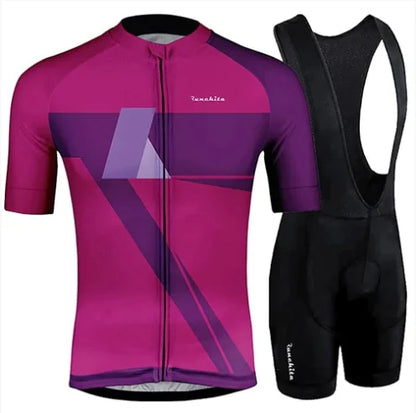 Short-Sleeve Bib Shorts Cycling Suit Set