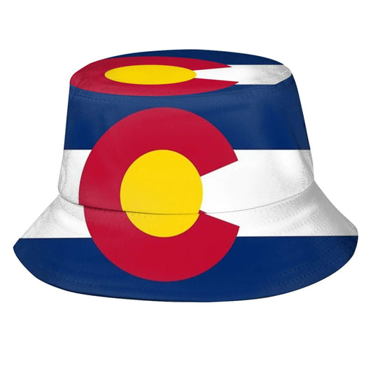 Fashion Funny Colorado State Flag Bucket Hat for Women Men Cute Flag Hats Summer Sun Beach Fishing Cap