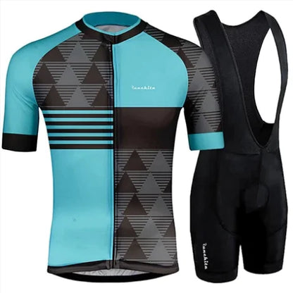 Short-Sleeve Bib Shorts Cycling Suit Set