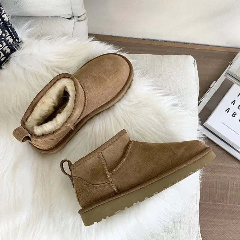 Women's Thick-soled Winter Boots - Warm Short Ankle Shoes