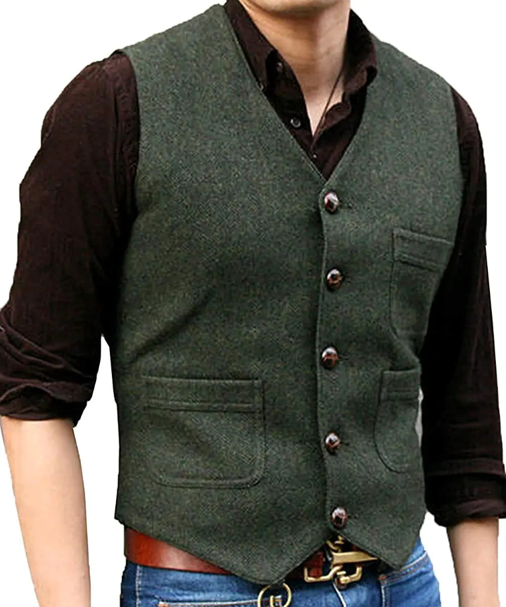 Men's Organic Cotton Wool Vest for Four Seasons Weddings