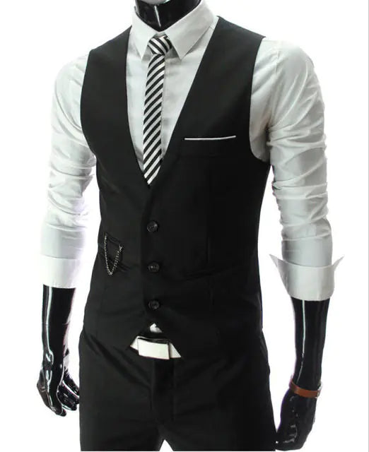 Men's Slim Fit Business Casual Cotton Polyester Vest