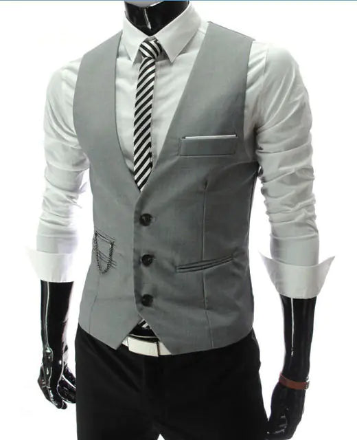 Men's Slim Fit Business Casual Cotton Polyester Vest