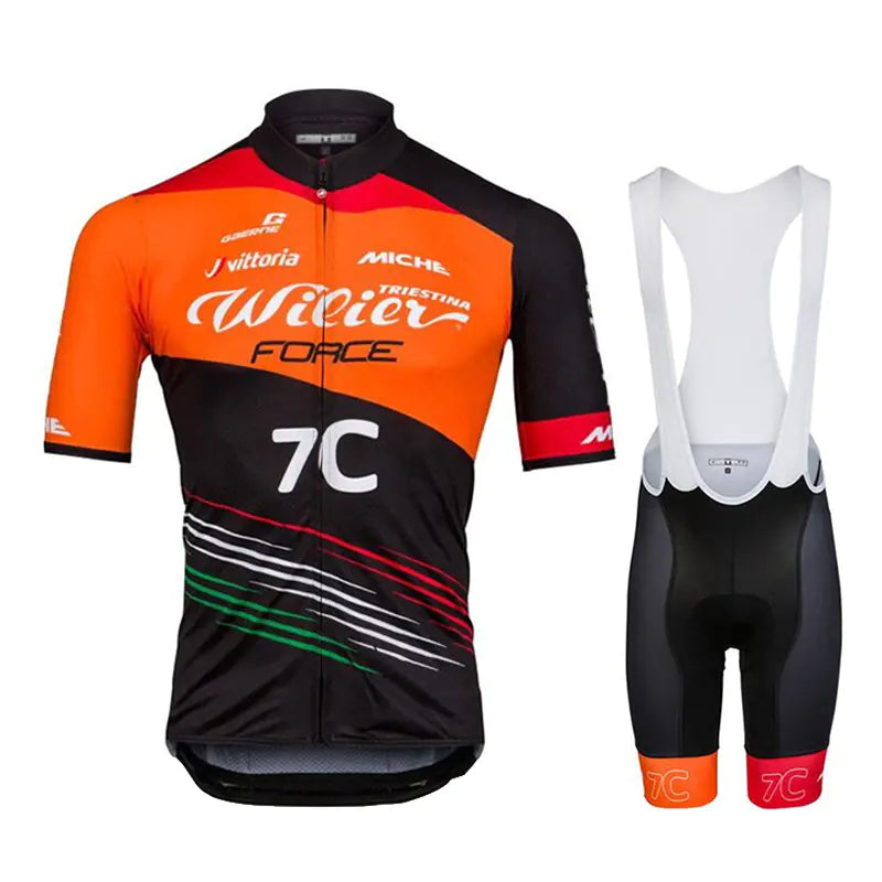 Short-Sleeved Cycling Jersey and Bib Suit Set