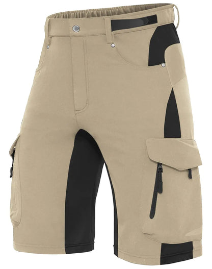 XKTTAC Mens Outdoor Quick Dry Lightweight Cargo Shorts for Hiking Casual Camping Tactical Fishing Golf Travel with 6 Pockets (Fossil Small)