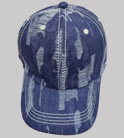 Curved Brim Baseball Cap with Color Block Design