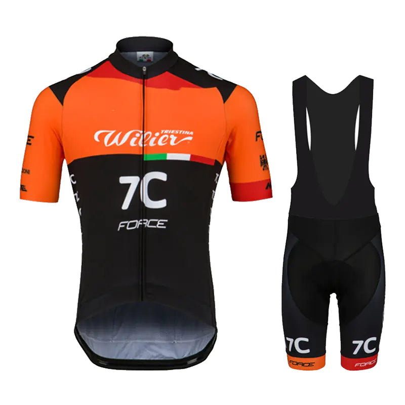 Short-Sleeved Cycling Jersey and Bib Suit Set