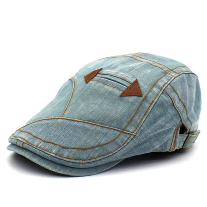 Washed Denim Baseball Cap & Fashion Beret Hat