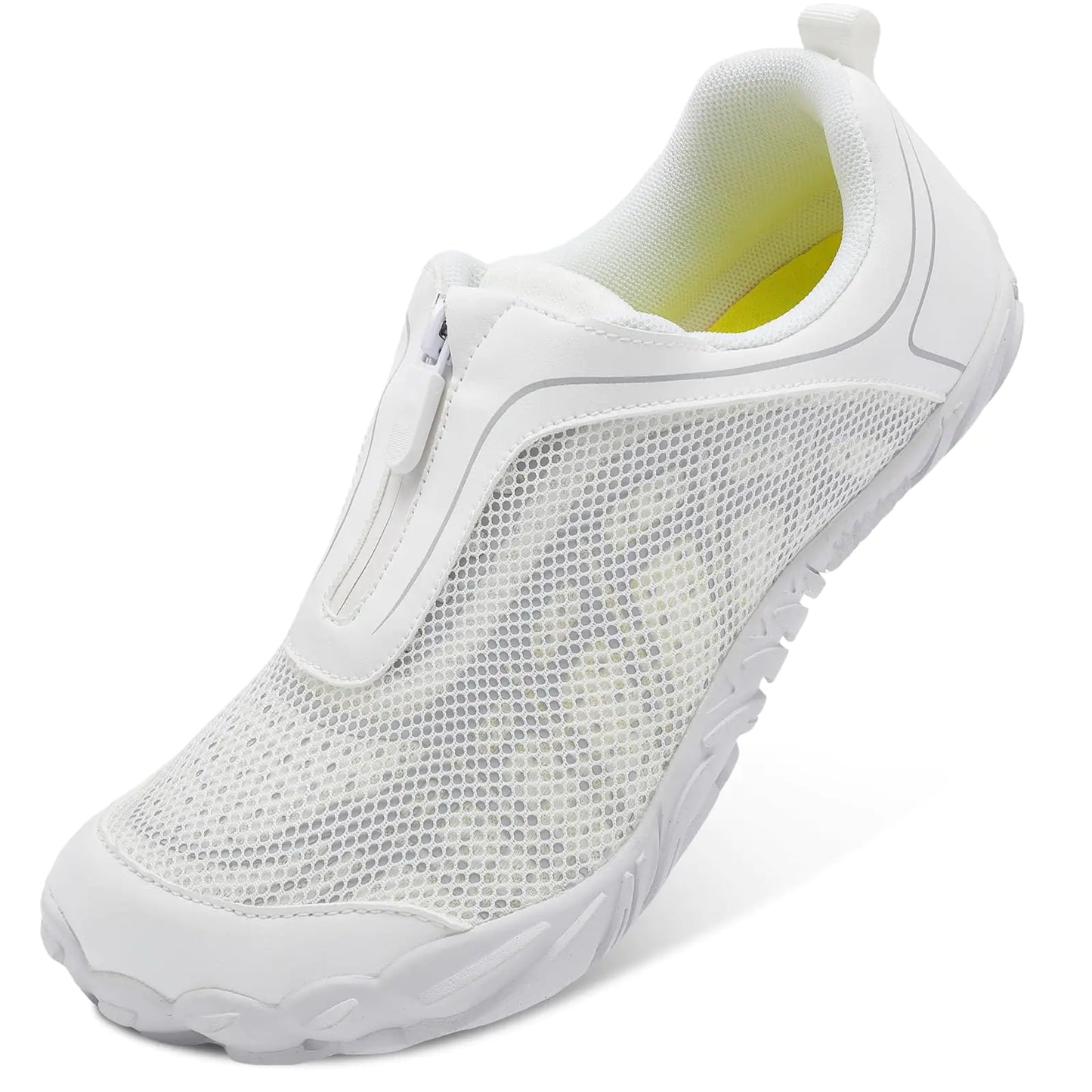 Scurtain Unisex Men Women Water Shoes for Women Men Quick Dry Sports Aqua Shoes Swim Beach Pool River Barefoot Shoes Women Men Athletic Walking Shoes Women Men Hiking Shoes White 14 W/13 M