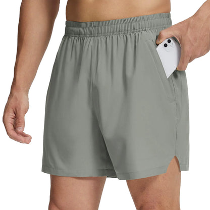 Willit Mens Athletic Shorts Workout Running Quick Dry Gym Shorts for Men Lightweight Active Shorts with Pockets 5" Light Gray S