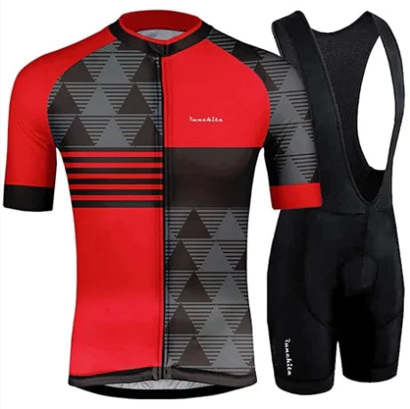 Short-Sleeve Bib Shorts Cycling Suit Set