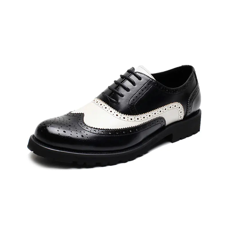 Men's Color Block Brogue Business Casual Shoes
