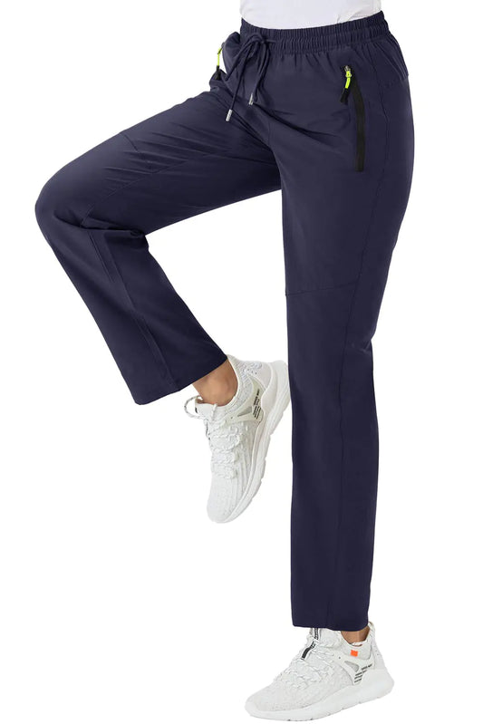 BGOWATU Womens Hiking Pants Quick Dry Water Resistant Outdoor Cargo Pants Zipper Pockets Lightweight (NavyUS XL)