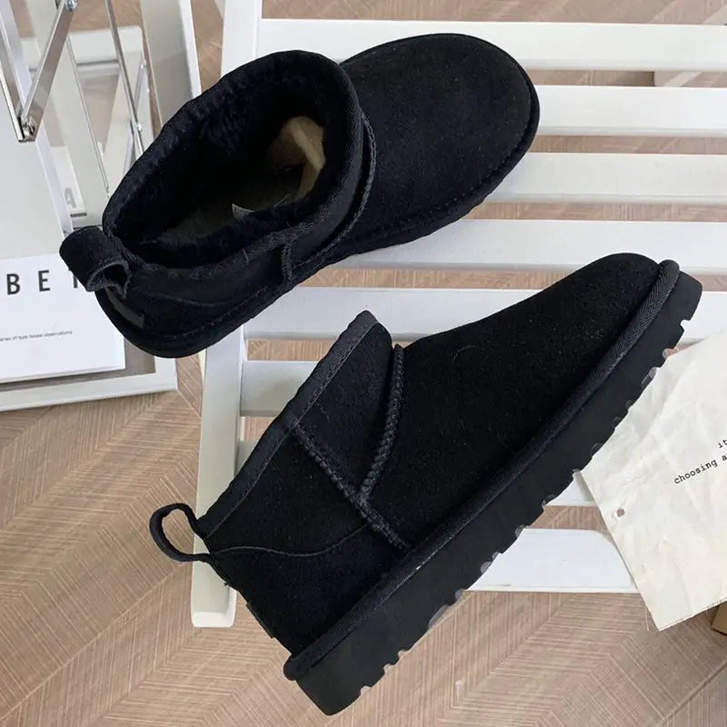 Women's Thick-soled Winter Boots - Warm Short Ankle Shoes
