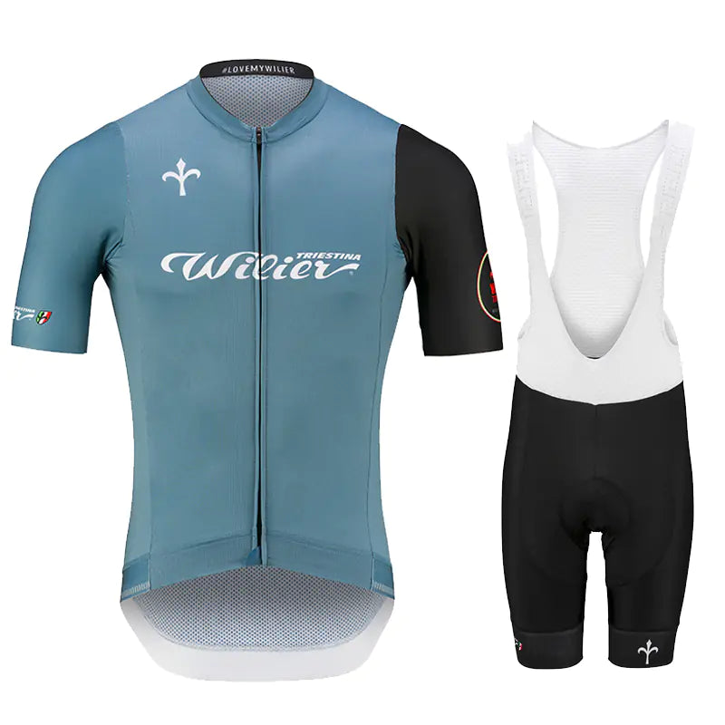 Short-Sleeved Cycling Jersey and Bib Suit Set