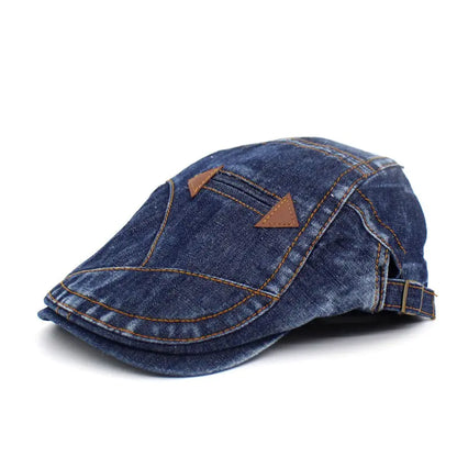 Washed Denim Baseball Cap & Fashion Beret Hat