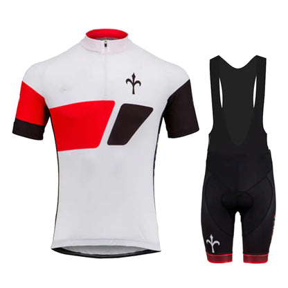 Short-Sleeved Cycling Jersey and Bib Suit Set